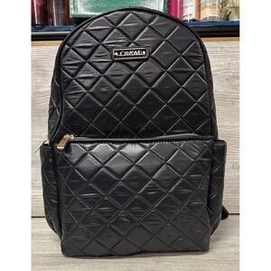 Joan & David Quilted Zipper Backpack Travel Bag Black‎ New A1